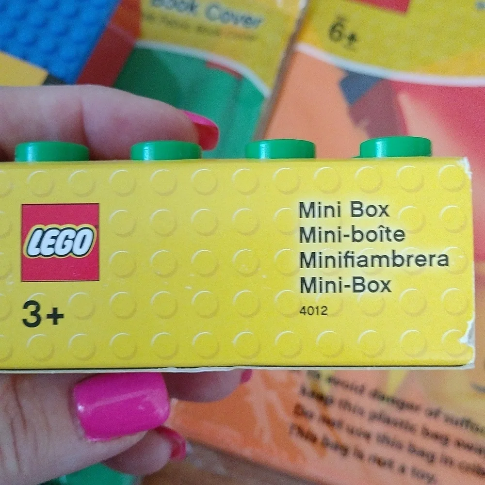 Lego + Make it Blocks Desk Mini Storage Boxes and Book Covers, 6 pc Set